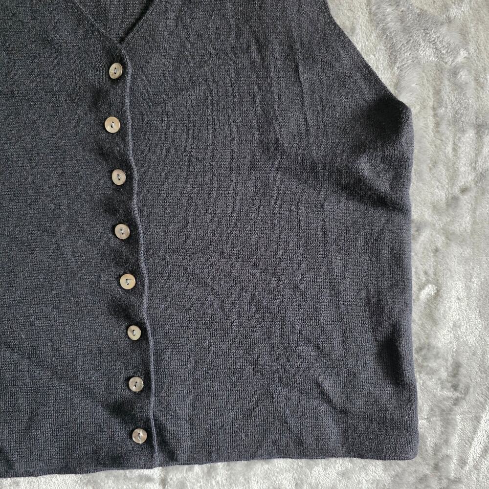 PREVIEW COLLECTION Womens Black Knit Button Front Sweater Vest Minimalist Size M - Picture 5 of 12